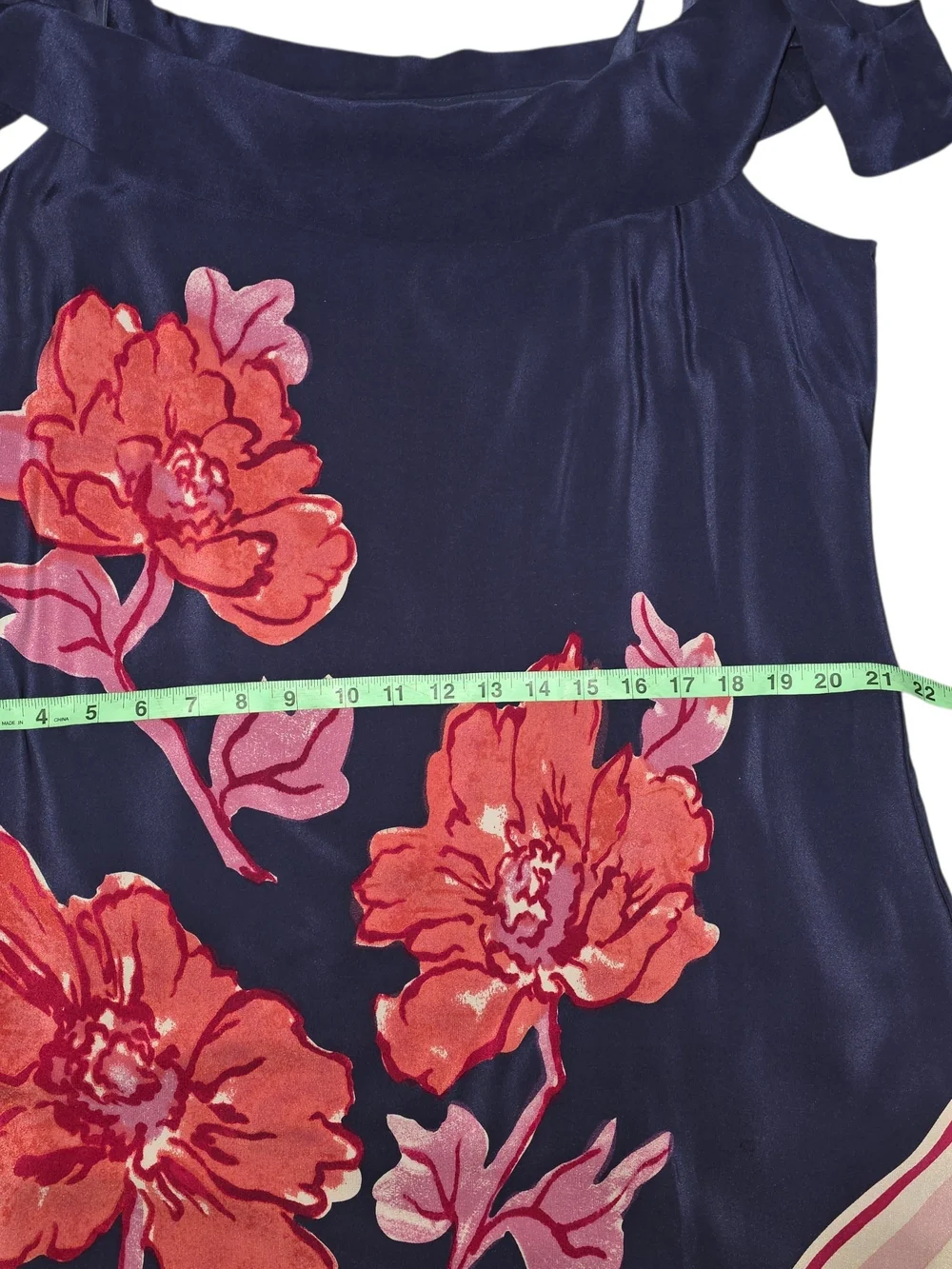 Moulinette Soeurs 100% Silk XL Floral Cold Shoulder Handkerchief Hem Midi Dress - Picture 10 of 14